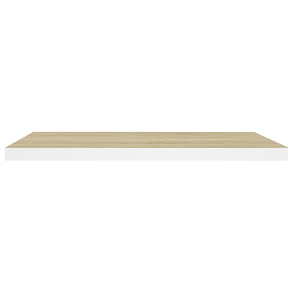 Étagère flottante murale | Étagère de rangement chêne et blanc 80x23,5x3,8 cm MDF CFW122374 - 4