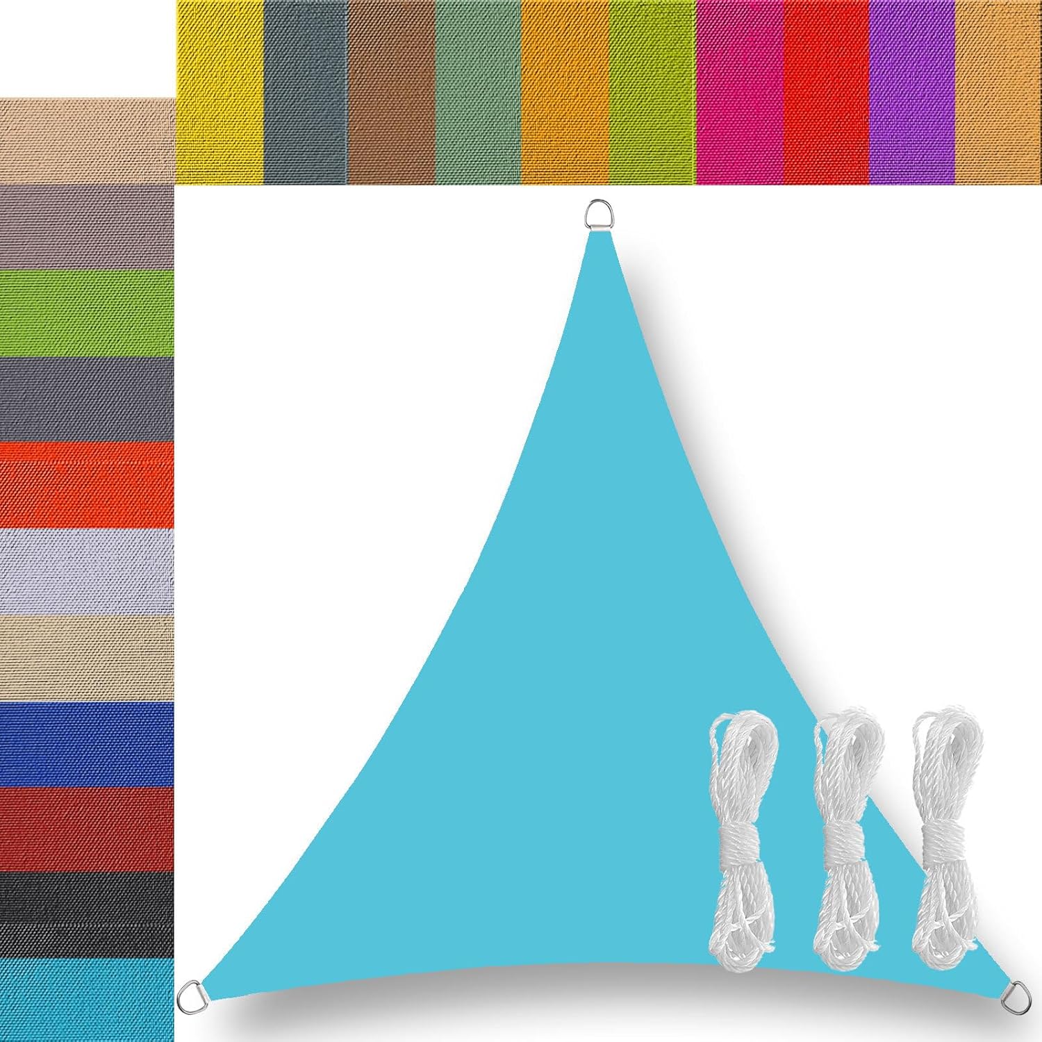 Trójkątny żagiel przeciwsłoneczny trójkątny wodoodporny, odporny na warunki atmosferyczne (95% promieniowania UV), płótno na balkon, taras, 6x6x6 m