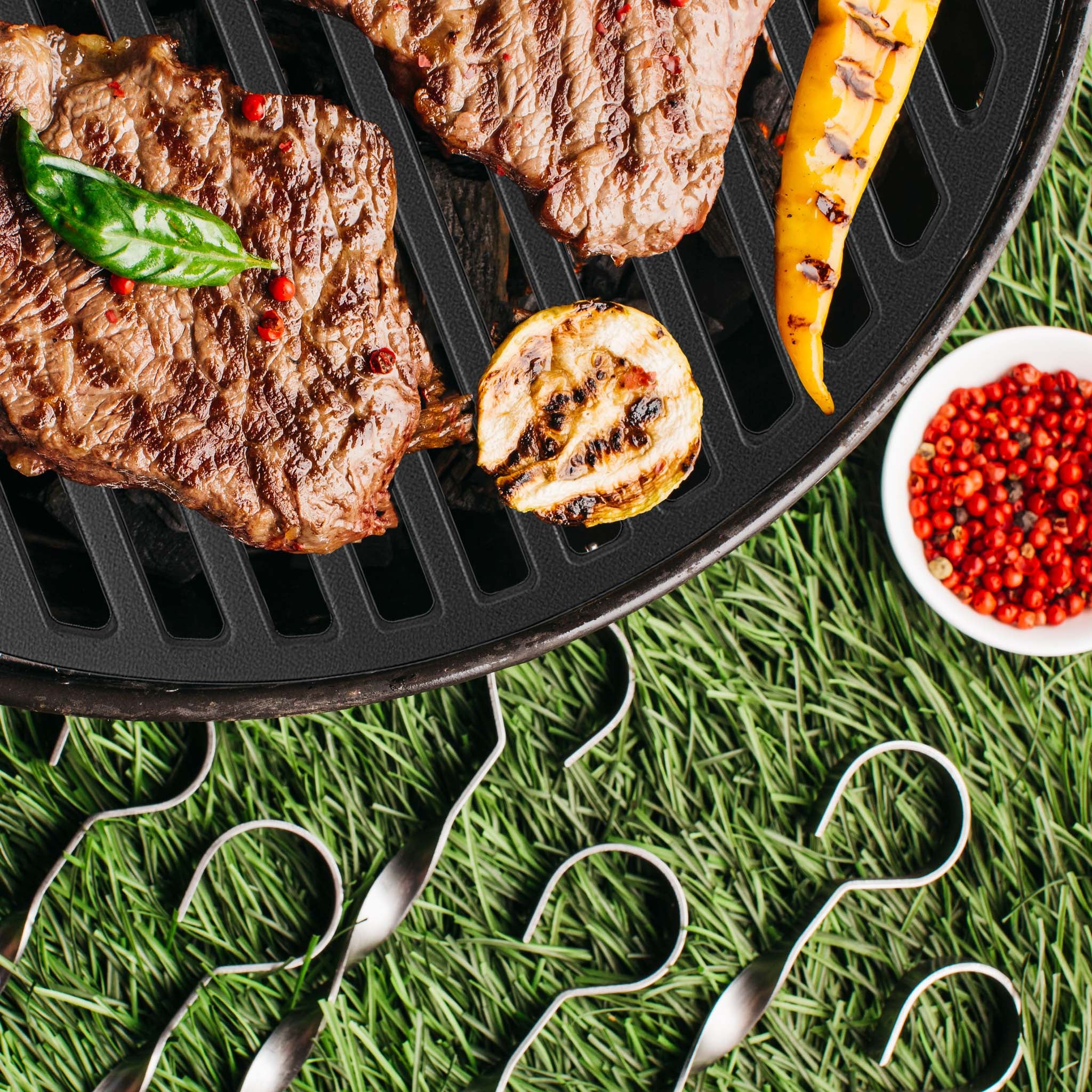 Set 2x Barbecue semi-circulaire – 55 x 26,5 x 0,9 cm – en Fonte – BBQ Charbon de bois ou à gaz – Grillade Cuisson – Terrasse Jardin Plancha… Wiltec... - 8