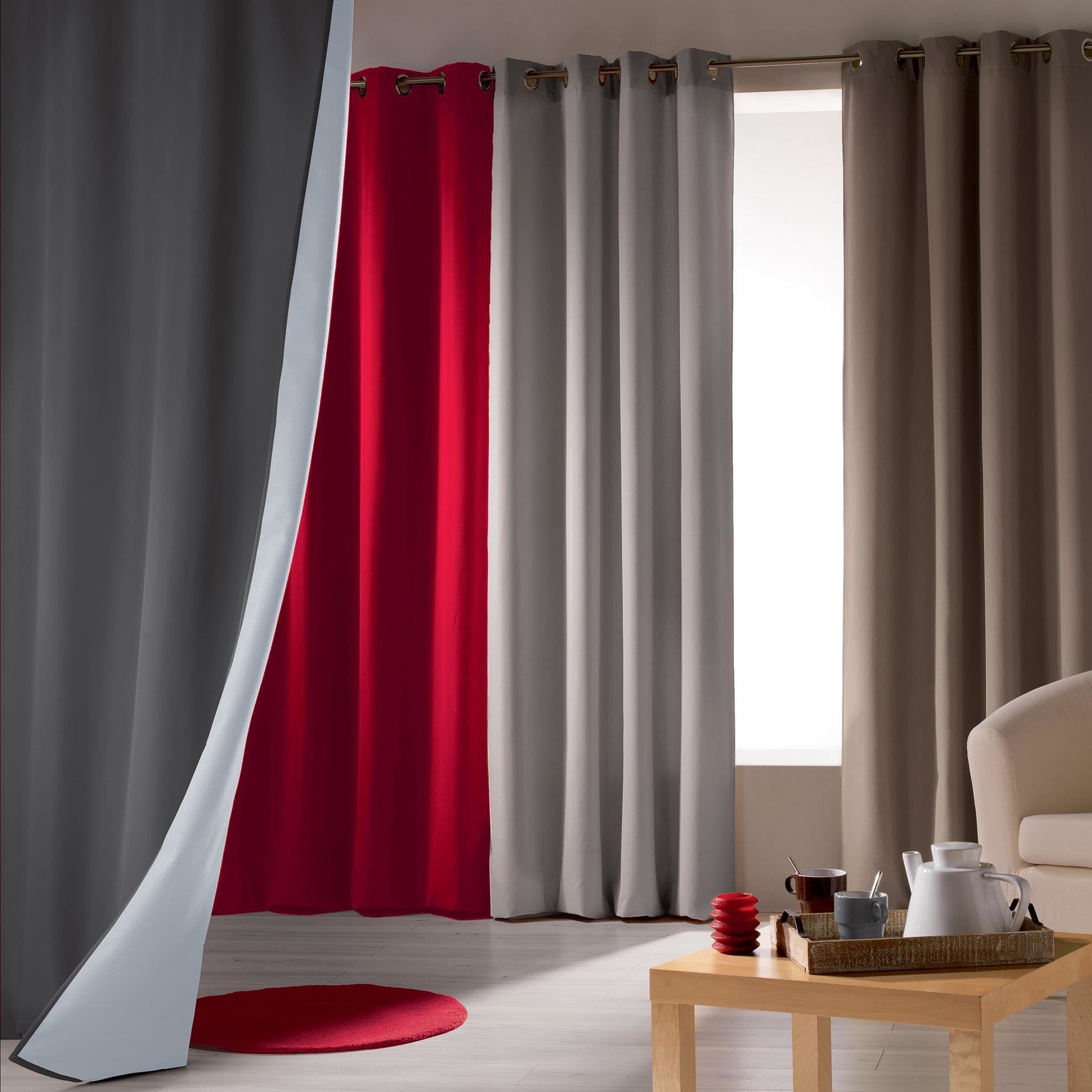 Rideau à Oeillets Icemount Thermique Uni - Blanc - 140x260 cm - Polyester - 3
