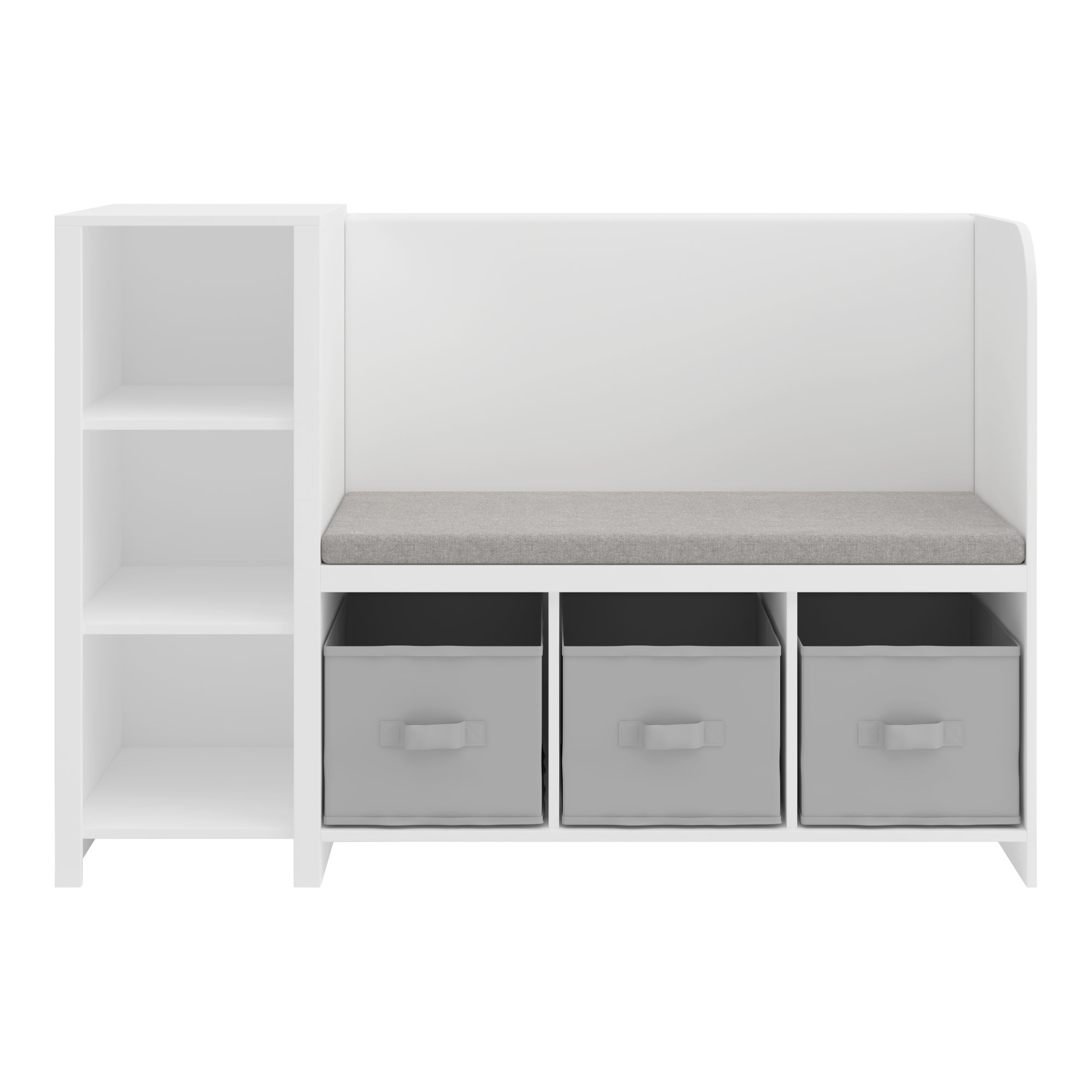 Estante de livros para crianças com banco Høylandet 76x112x40 cm - Branco/Cinza [pt.home]. - 5