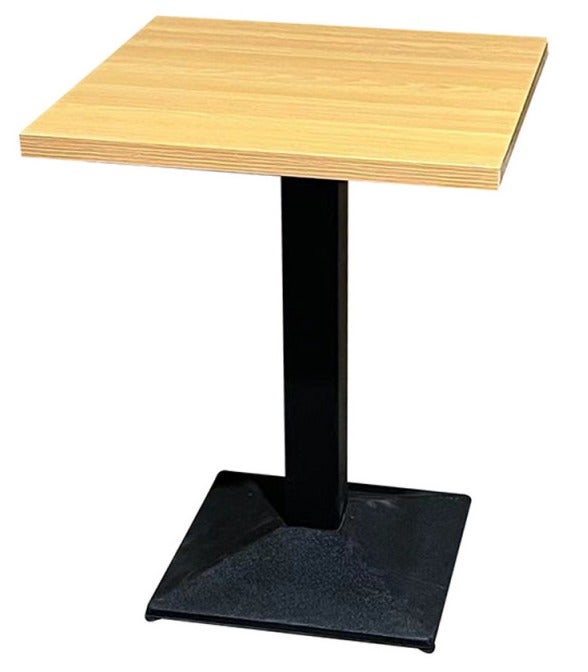 Table De Bar Carrée 80x80 Cm En Bois Massif De Sapin - Pied Central, Finition Havane, Pour Intérieur/extérieur Abrité - 9
