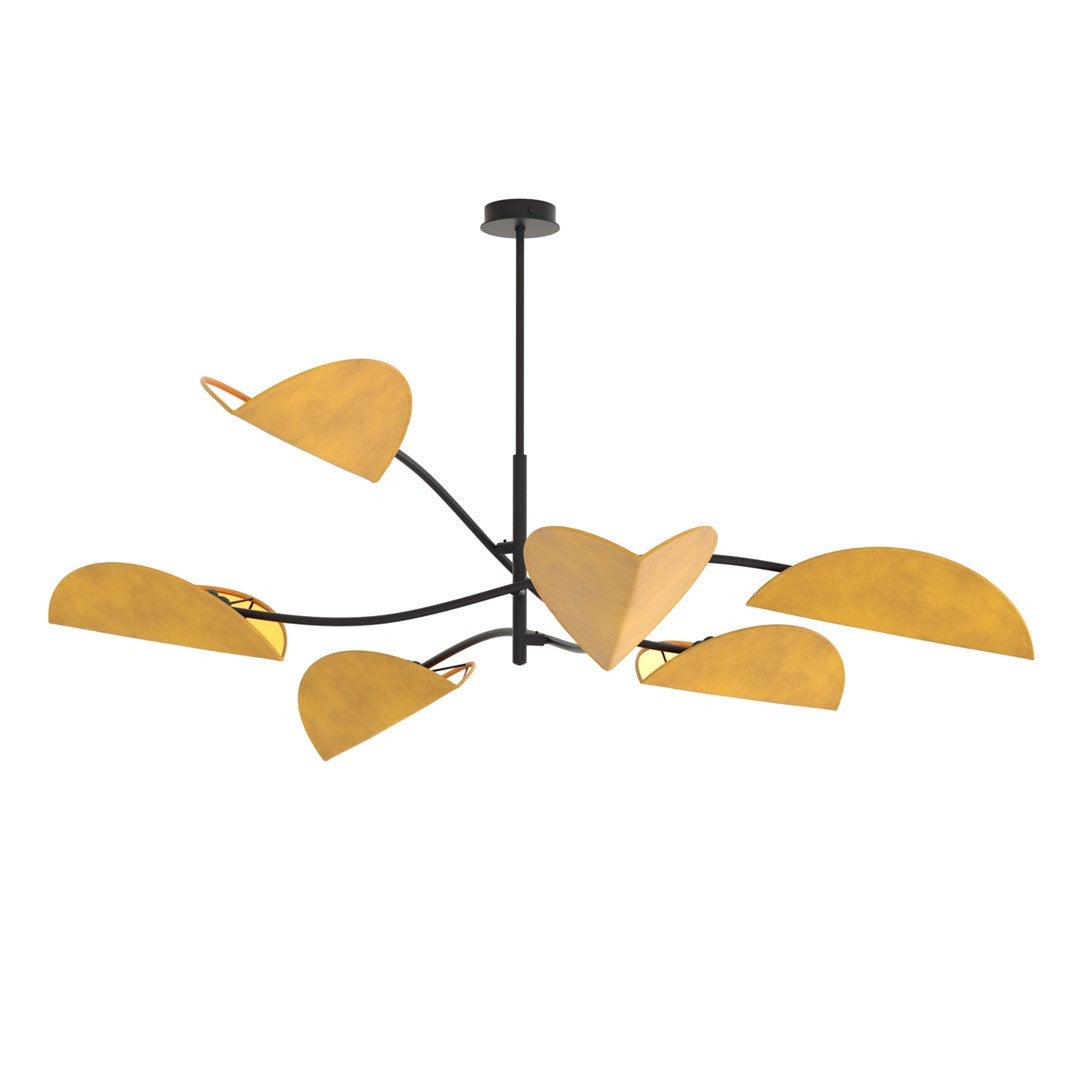 Lampa wisząca LOTUS czarno-pomarańczowa 6xE14x15W tkanina wym:59x105x105cm IP20 Emibig
