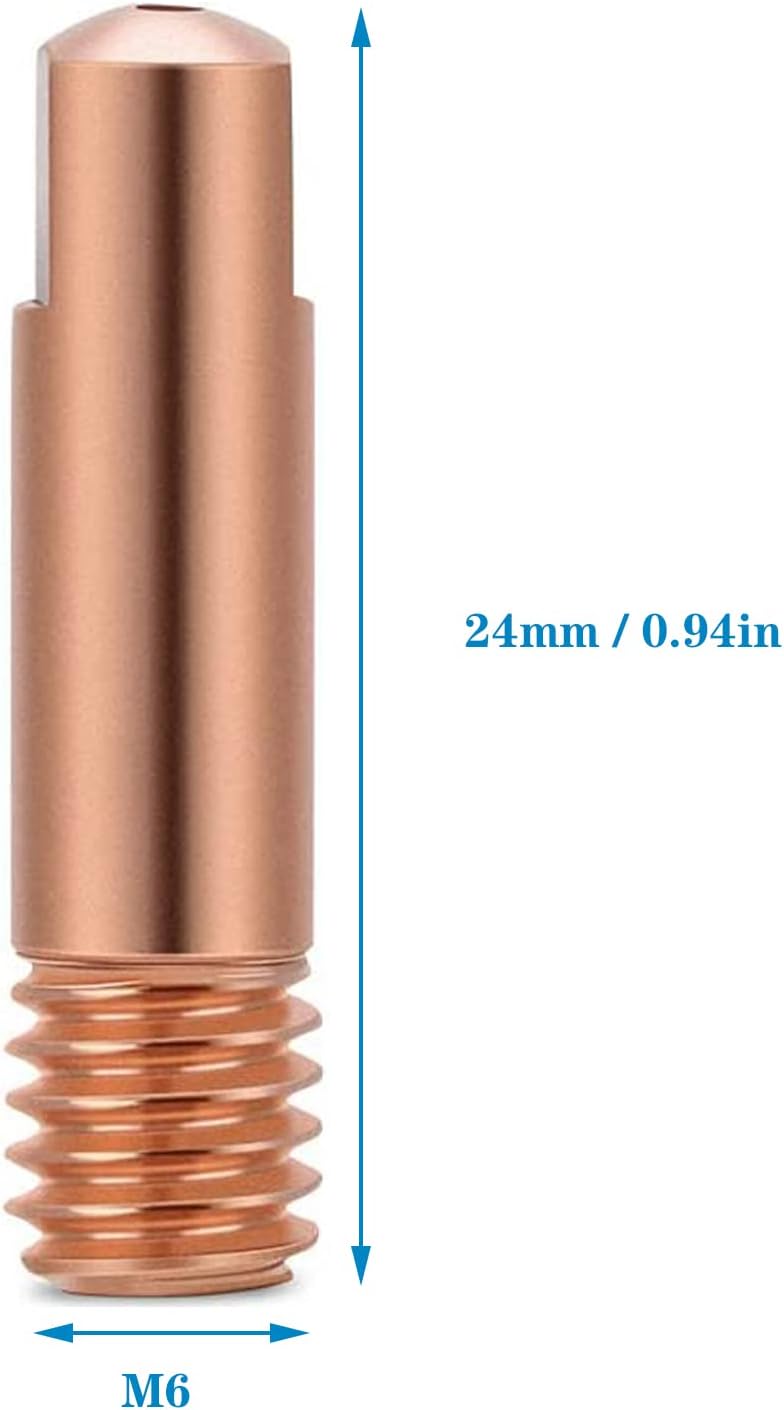 Pistola TIG Punta Di Contatto 0,8 Mm Per Torcia Saldatura MIG MB15AK - Stile Binzel/Abicor, Confezione Da 20 Pezzi Punta Contatto Saldatura MIG