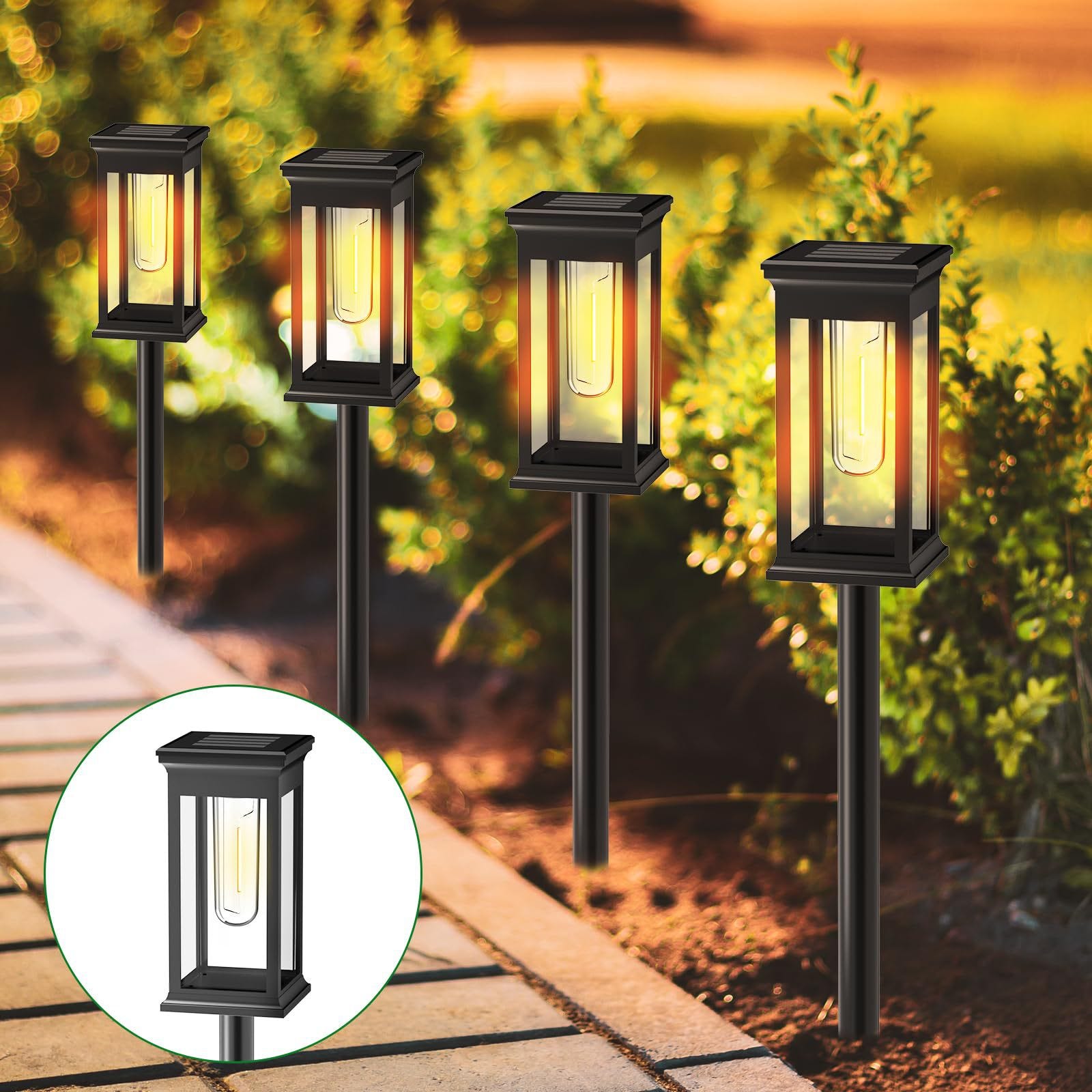 MAGGIFT Luci solari da giardino, confezione da 6 luci LED da giardino, alimentate ad energia solare, impermeabili, accensione e spegnimento automatici, per cortile, prato, paesaggio, patio MAGGIFT Luci solari da giardino, confezione da 6 luci LED da giardino, alimentate ad energia solare, impermeabili, accensione e spegnimento automatici, per cortile, prato, paesaggio, patio