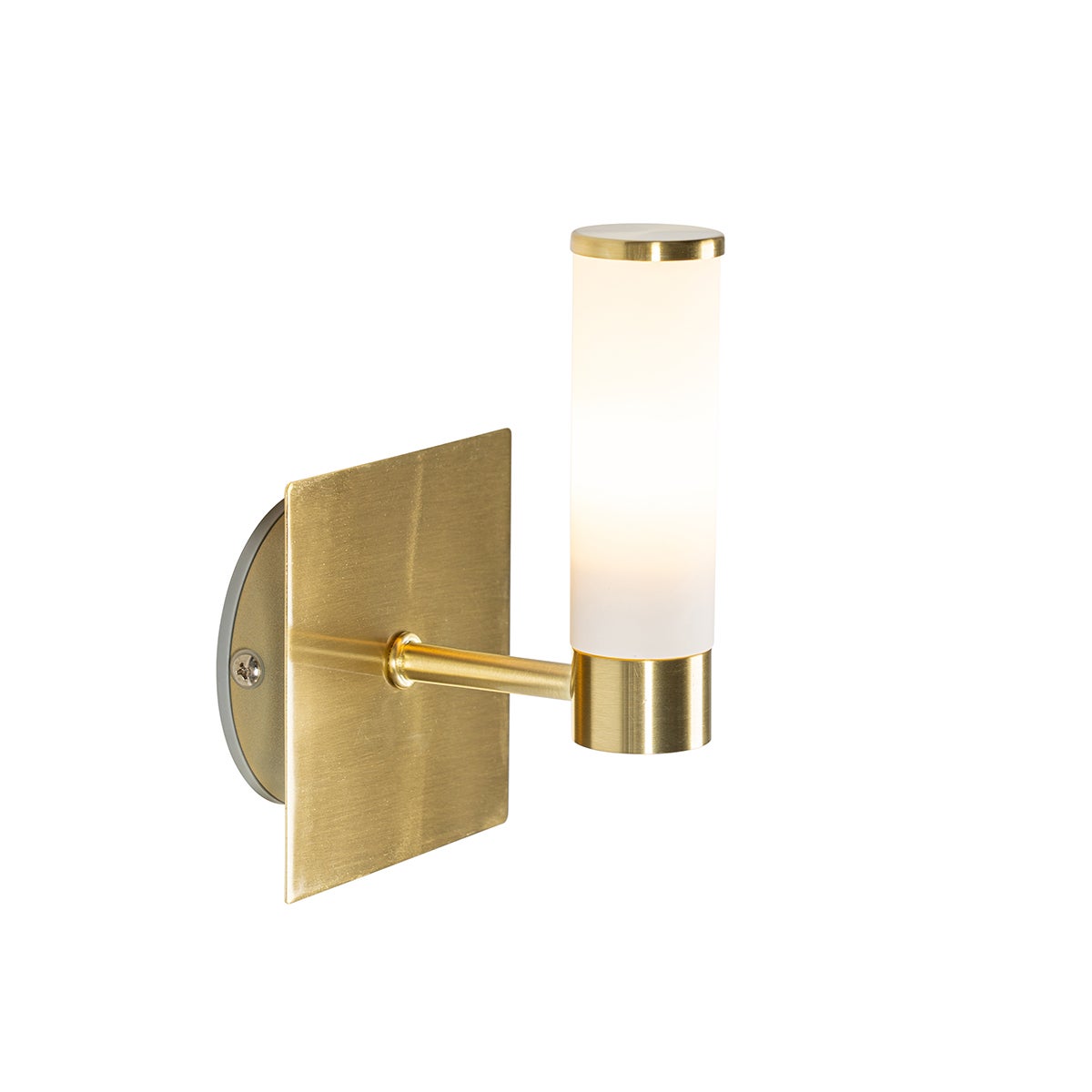 Qazqa moderne applique murale - Bath - doré/laiton, carré, max. 28w, g9, 10.5cm, IP44, idéal pour la salle de bains - 6