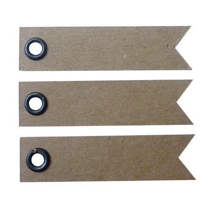100 Etichette Bianche A Forma Di Bandierina Per Scrapbooking E Decorazioni - 5x1,2 Cm, Con Foro E Occhiello, Carta, Da Graine Créative - 2