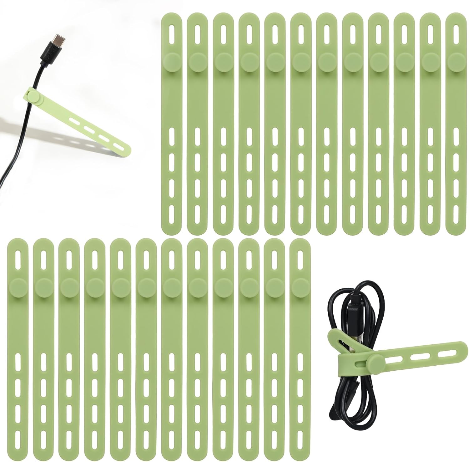 JaneYi 10 pezzi Fascette Magnetiche in Silicone Clip per Cavi Magnetici Fermacavi Riutilizzabili