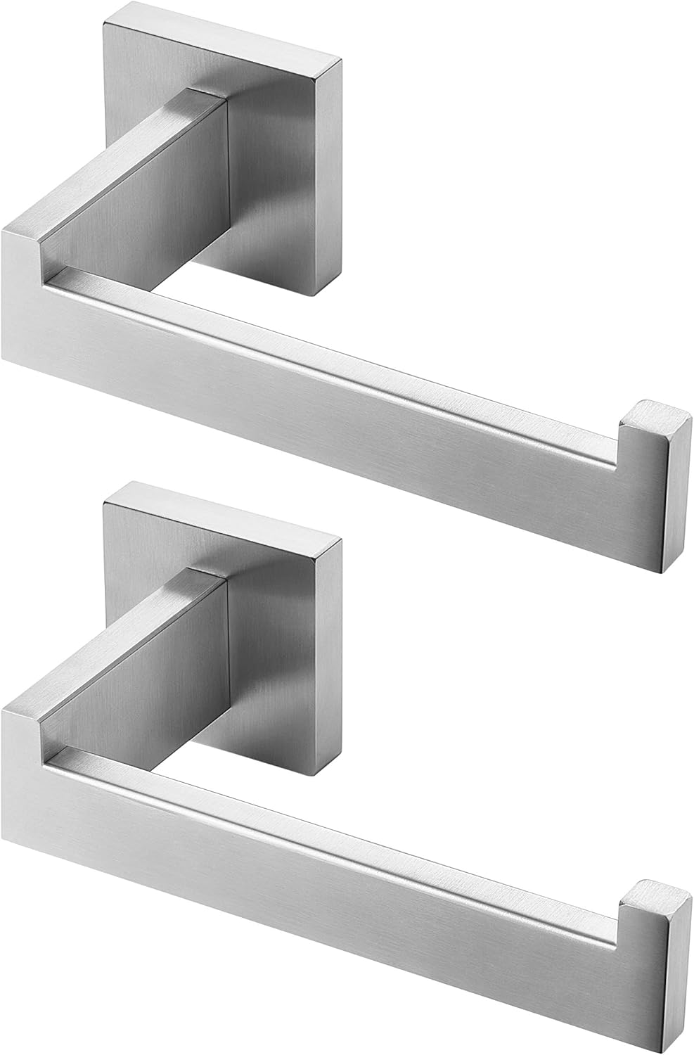 Uchwyt na papier toaletowy ze stali nierdzewnej, srebrny, kwadratowy, do łazienki i kuchni, 2 sztuki