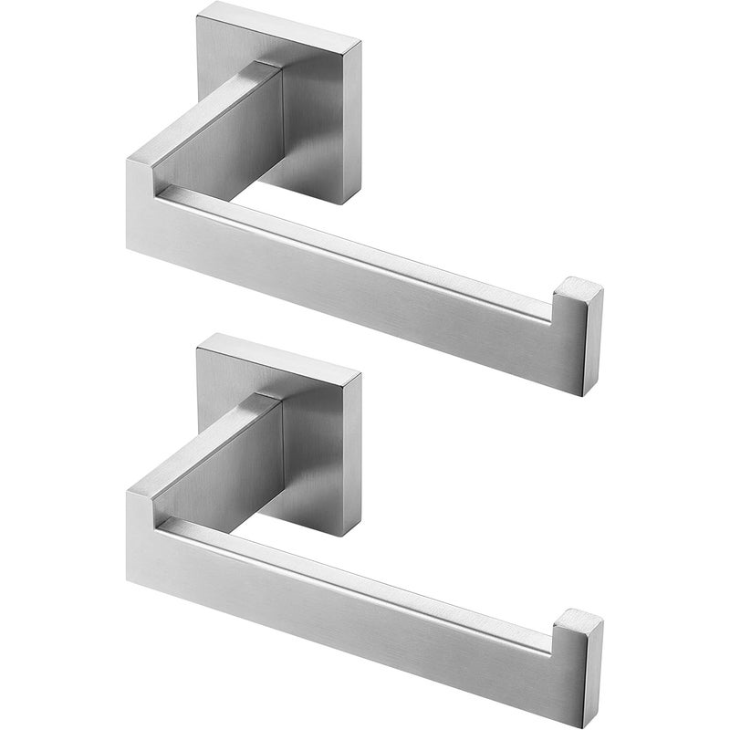 Uchwyt na papier toaletowy ze stali nierdzewnej, srebrny, kwadratowy, do łazienki i kuchni, 2 sztuki