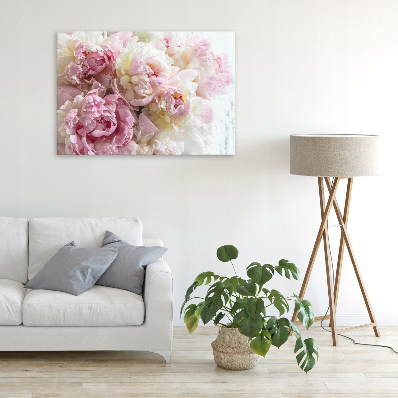 Impression sur Toile Fleurs Pivoines Nature Moderne 100x75 cm XXL Tableau Décoration Murale Intissée pour Salon Chambre pret a accroche - 2