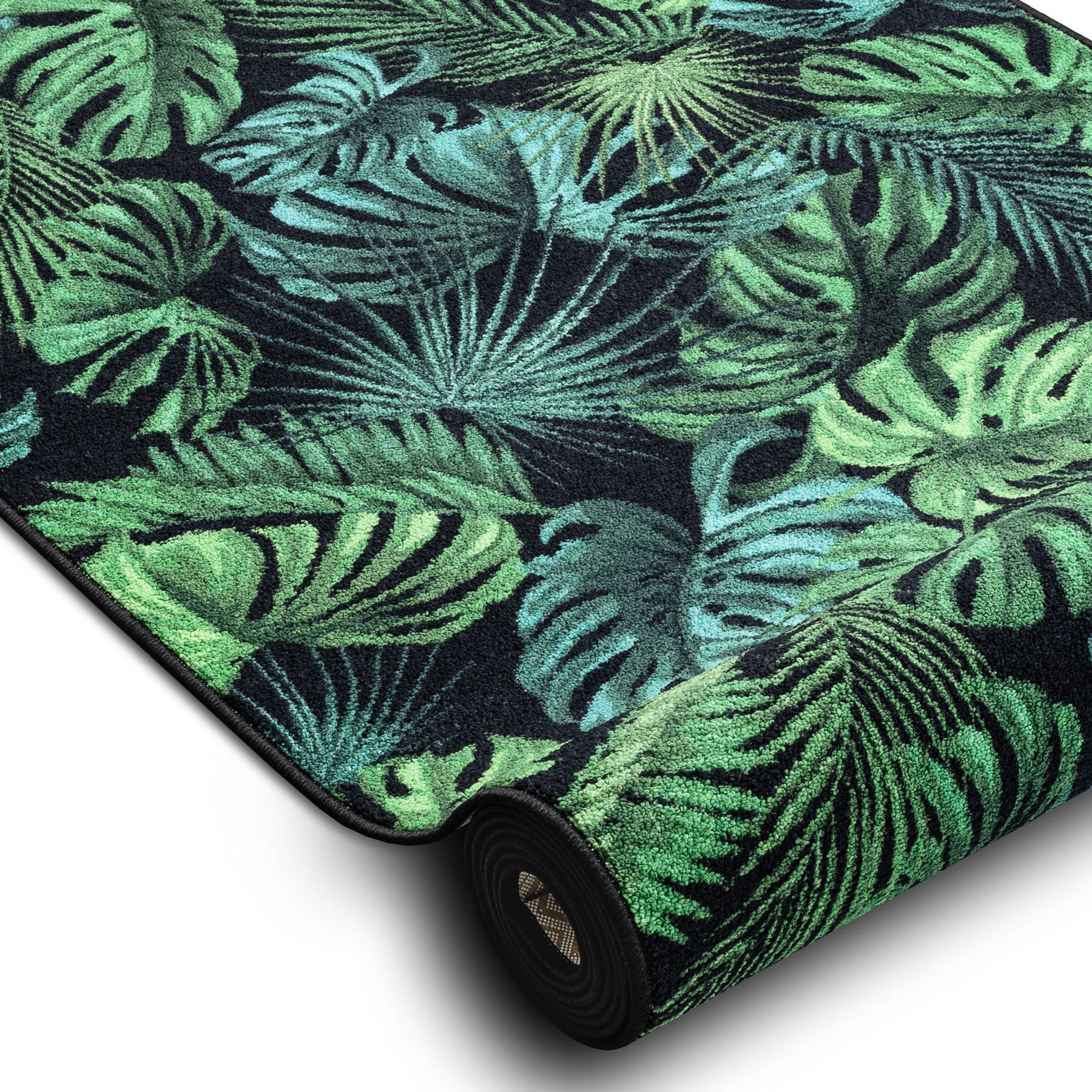 CHODNIK podgumowany MONSTERA Liście guma zielony 80 cm 80x900 cm - 2