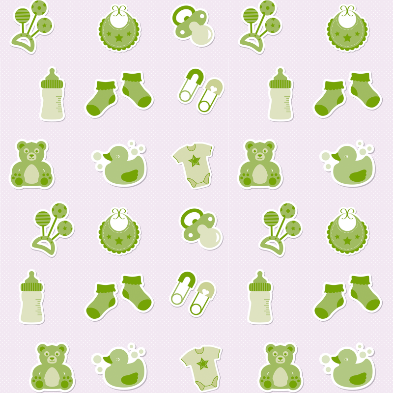 Papel pintado infantil verde oliva