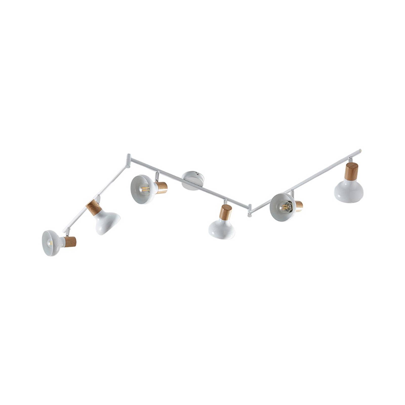 Lindby Faretto Da Soffitto Industriale 3 Luci In Legno E Nero | Plafoniera Vintage Dimmerabile Per Soggiorno