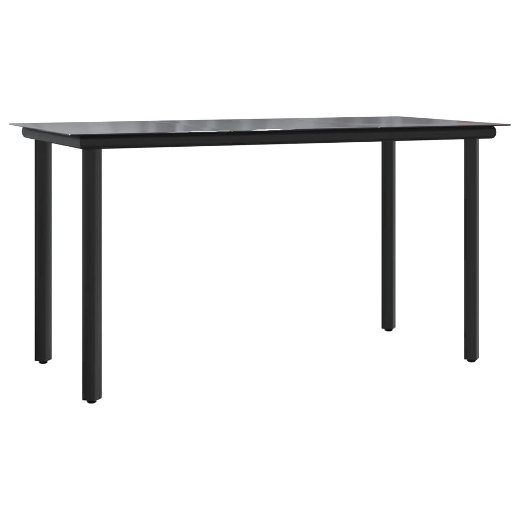 Ensemble à manger de jardin 9 pcs noir textilène et acier vidaXL - 5