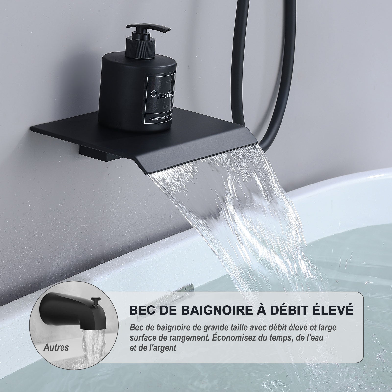 Colonne de Douche Encastrée Noir, Ensemble de Douche avec 12