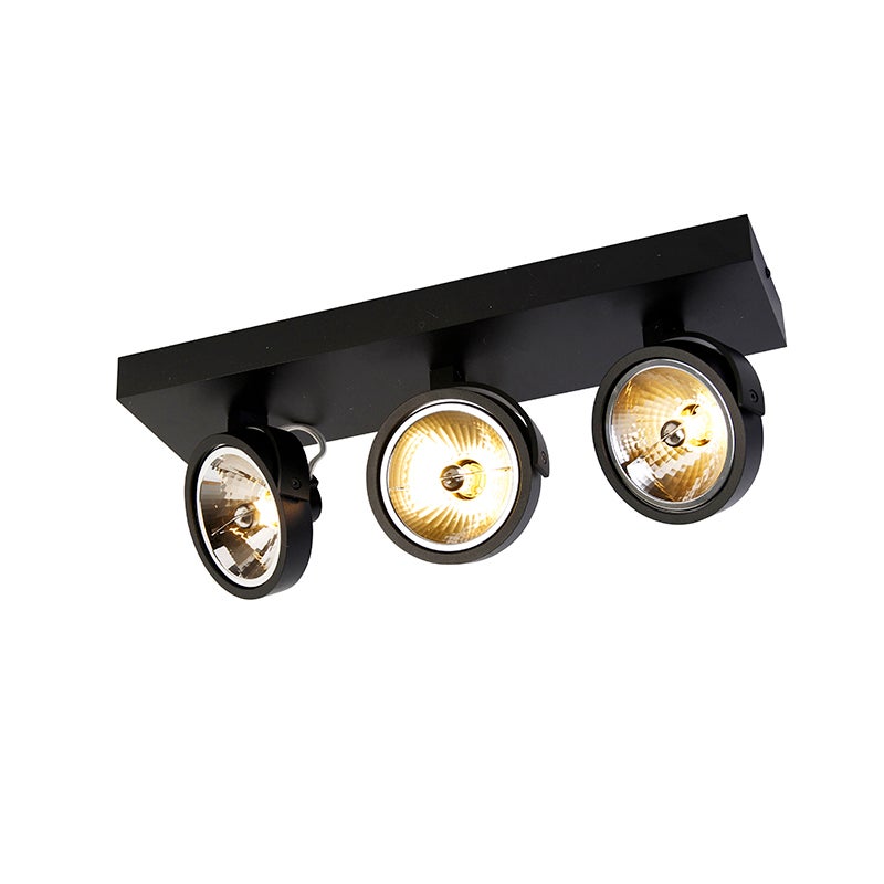 Designerski reflektor czarny 3-źródła światła - Go