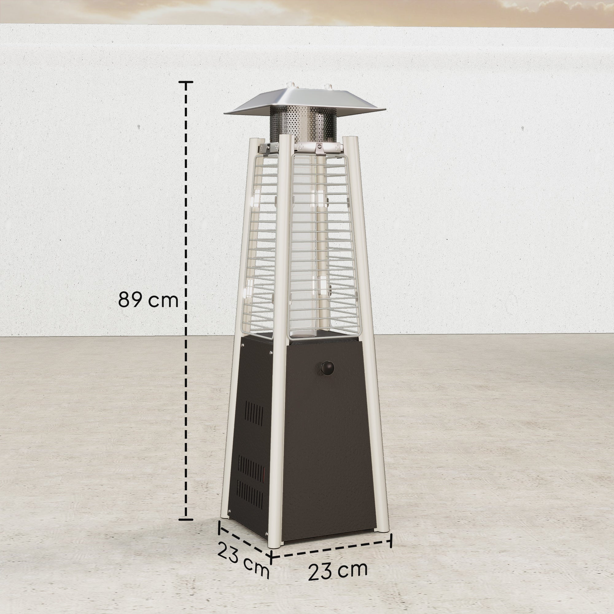 Estufa Gas Exterior Outsunny Aluminio, Acero Inoxidable Bronce 23x23x89 cm 842-393V40DR - 3