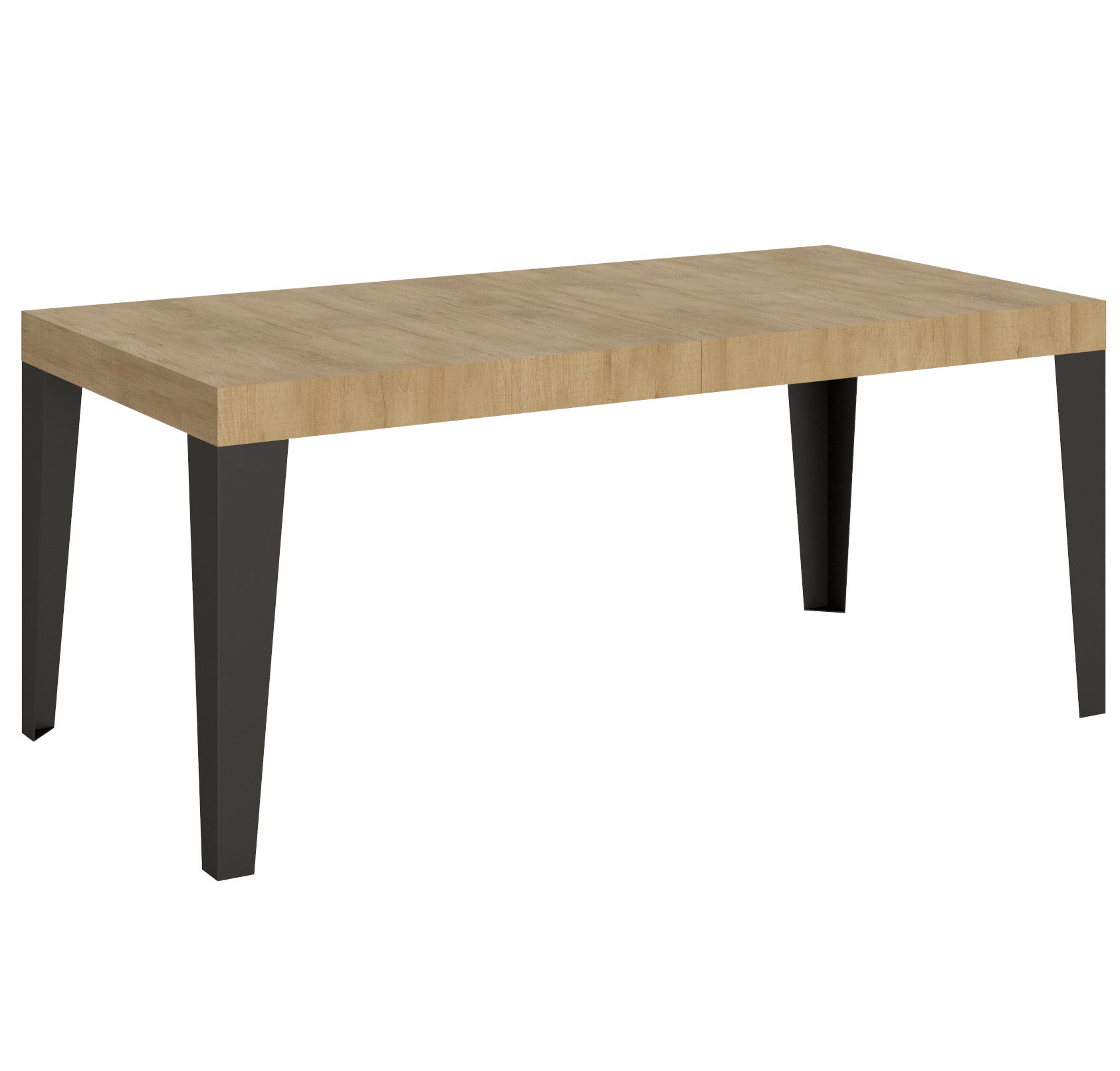 Stół rozkładany 90x180/440 cm Flame Oak Nature rama Antracyt