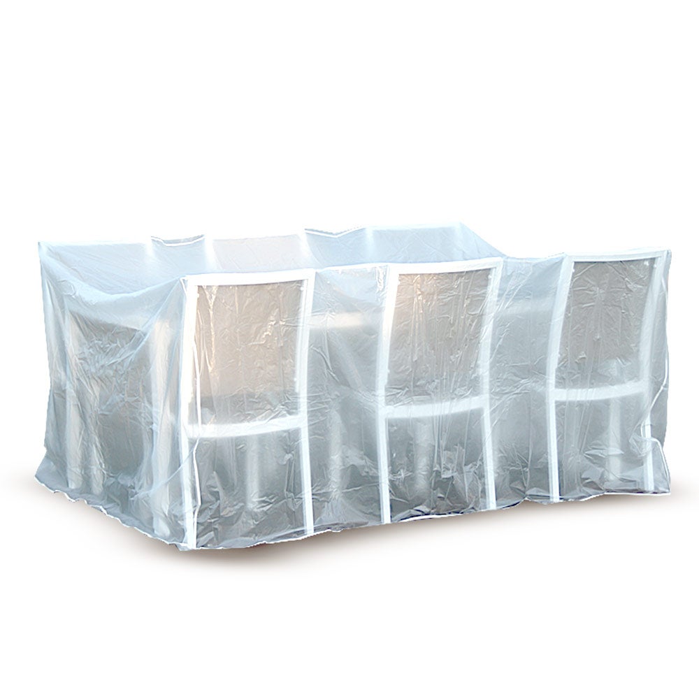 Housse Protection Salon Jardin - Bâche PEVA 215x173x100cm Blanc