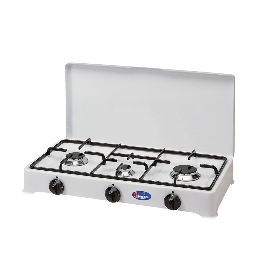 Réchaud à Gaz Parker 1 Feu – 29x29x12 Cm, émaillé, Brûleur Alliage, Grille Acier, Fabriqué En Italie, Sans Valve Sécurité