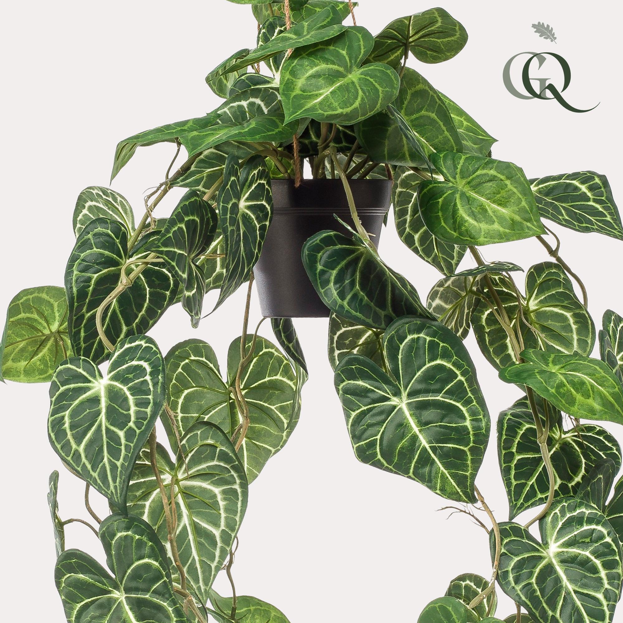 Sztuczna roślina Anthurium Clarinervium 80 cm – Aderplant – liście w kształcie serca