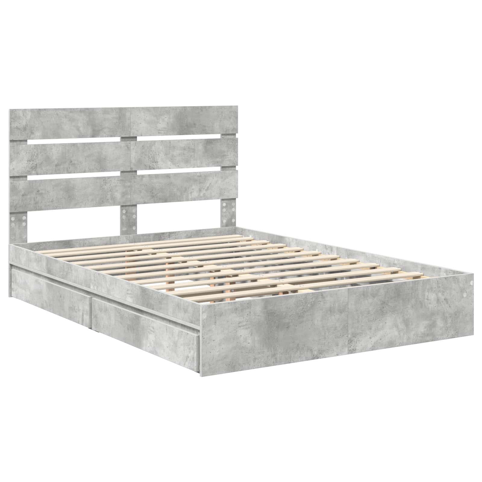 Lit de Rangement Gris béton 150 x 200 cm Bois d'ingénierie - 4