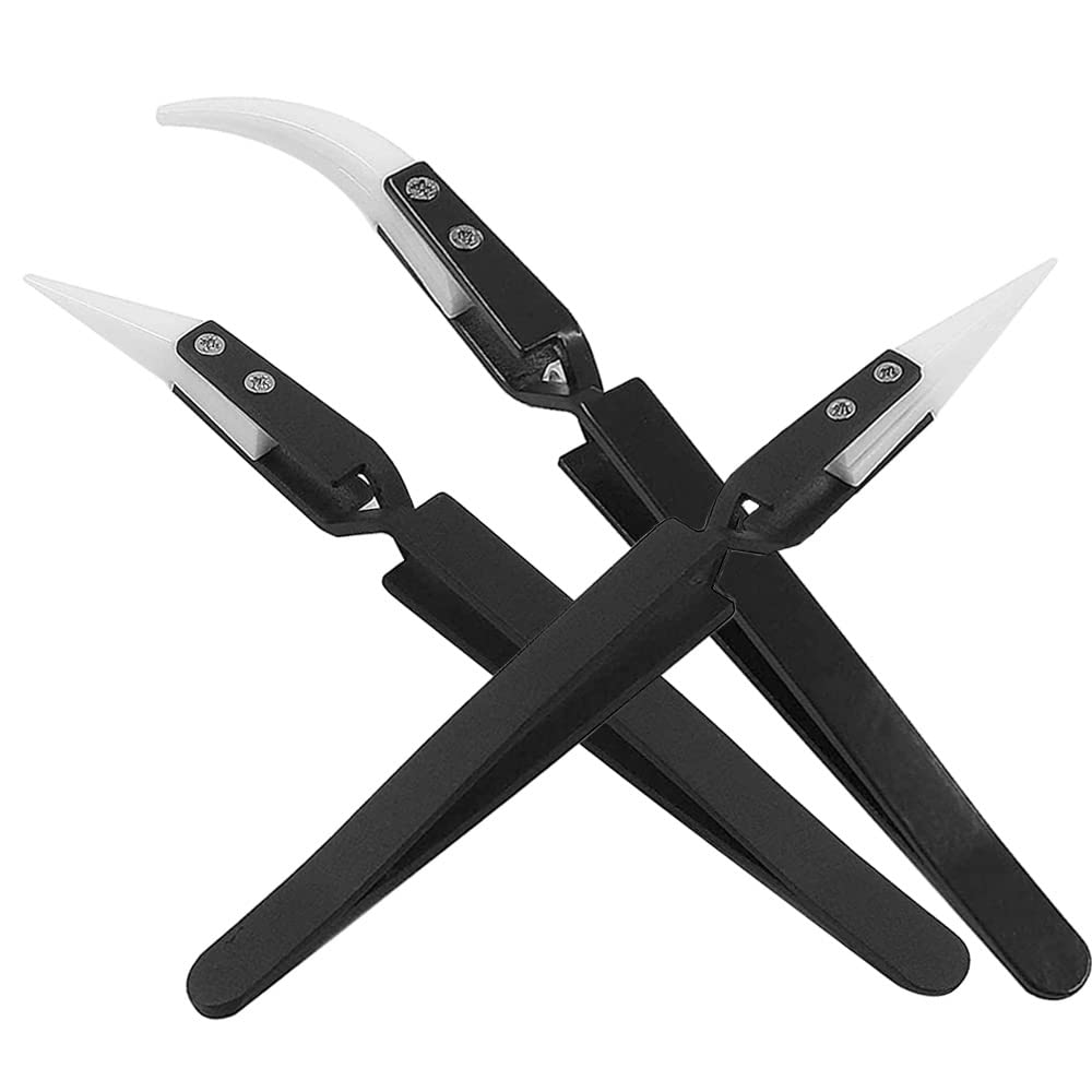 Set 3 Pinzette In Ceramica | Antistatiche, Resistente Al Calore | Per Elettronica Di Precisione | 13cm - Foto 10