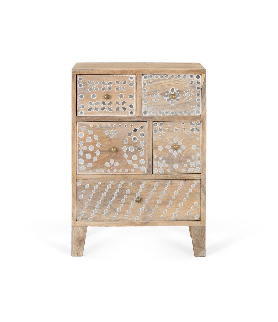 Table de nuit réalisée à la main en bois de manguier
