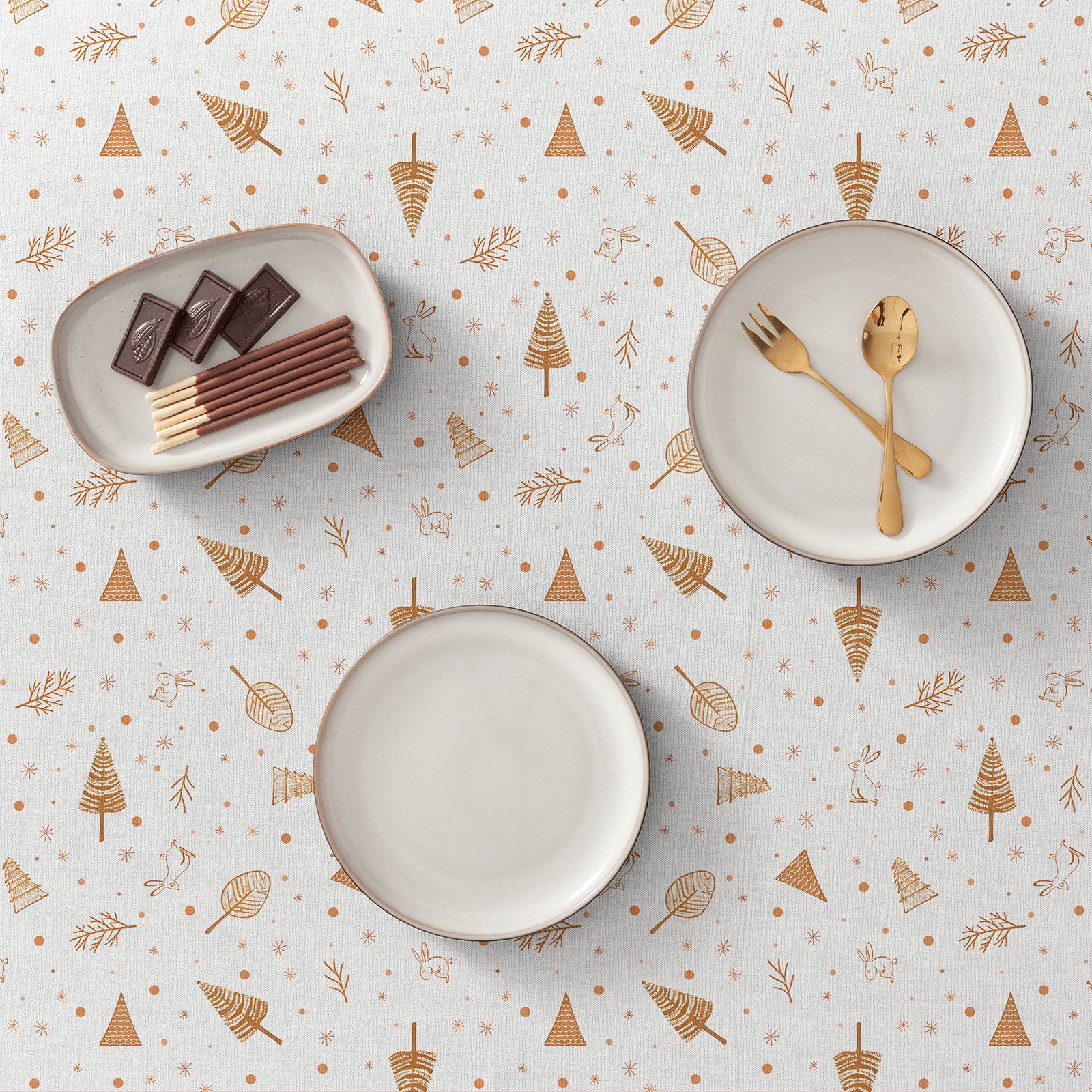 Tovaglia natalizia antimacchia rettangolare in tessuto di cotone 160x240 cm - Flurria - 4