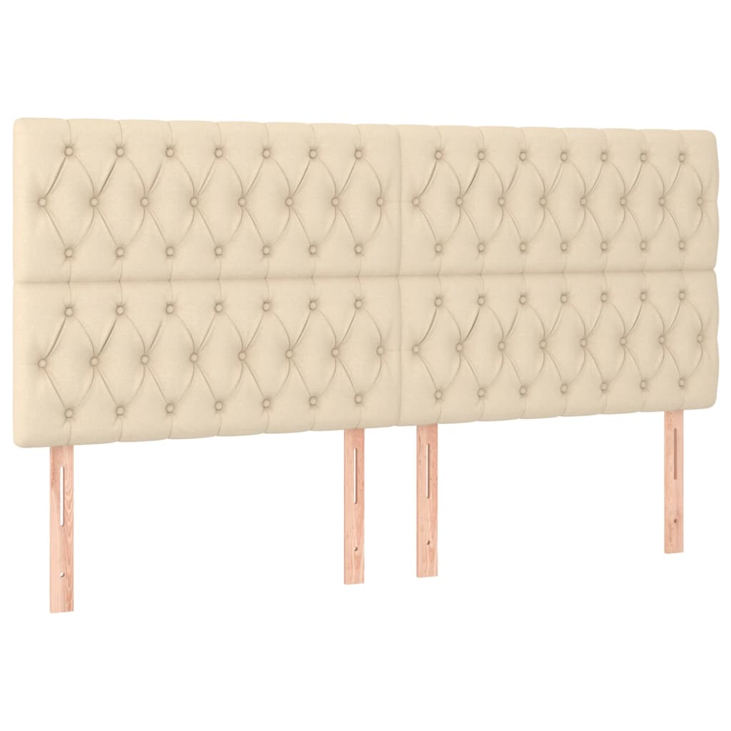 Cadre de lit sans matelas crème 180 x 200 cm en tissu - 9