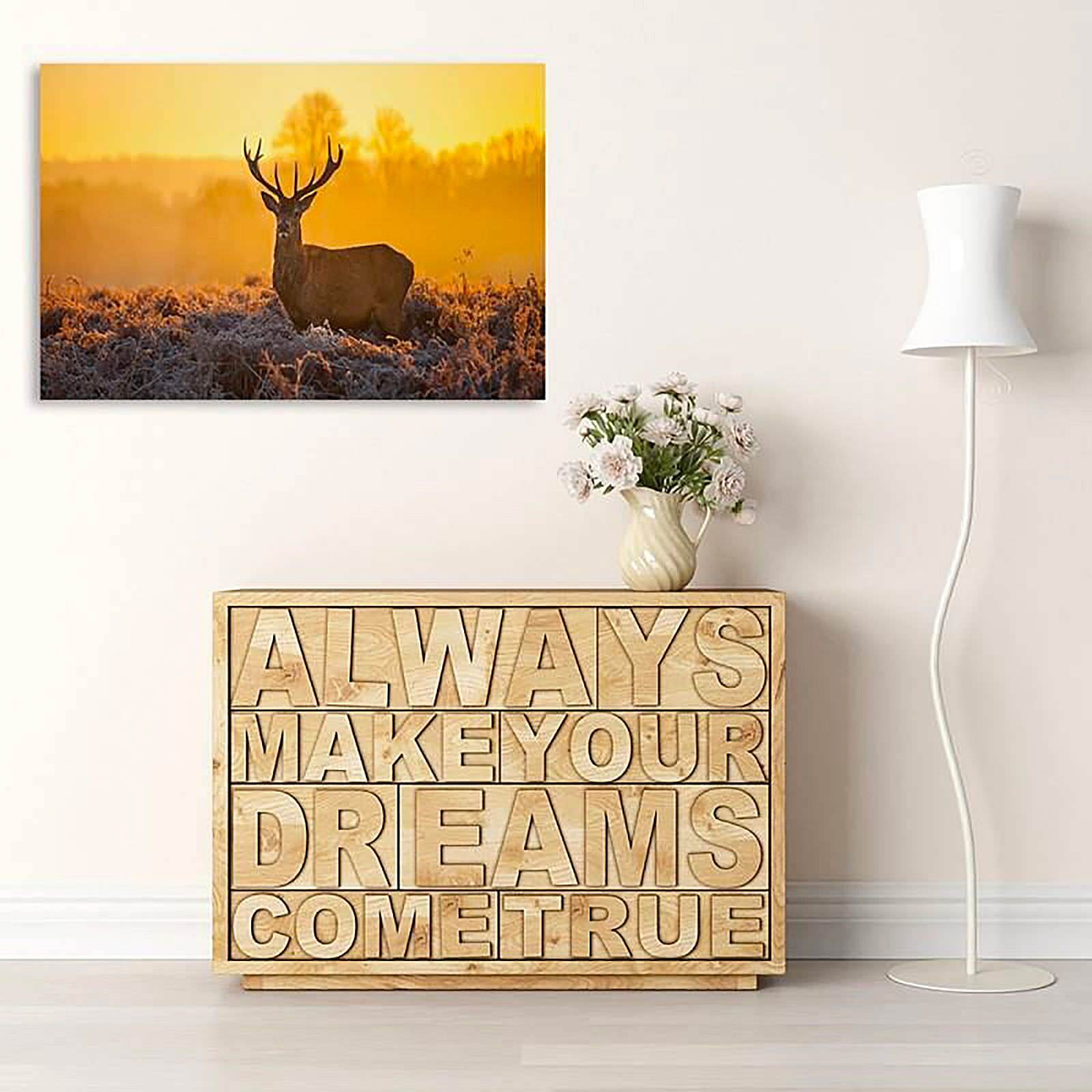 Tableau cerf au coucher du soleil 2 - 40 x 30 cm - 3