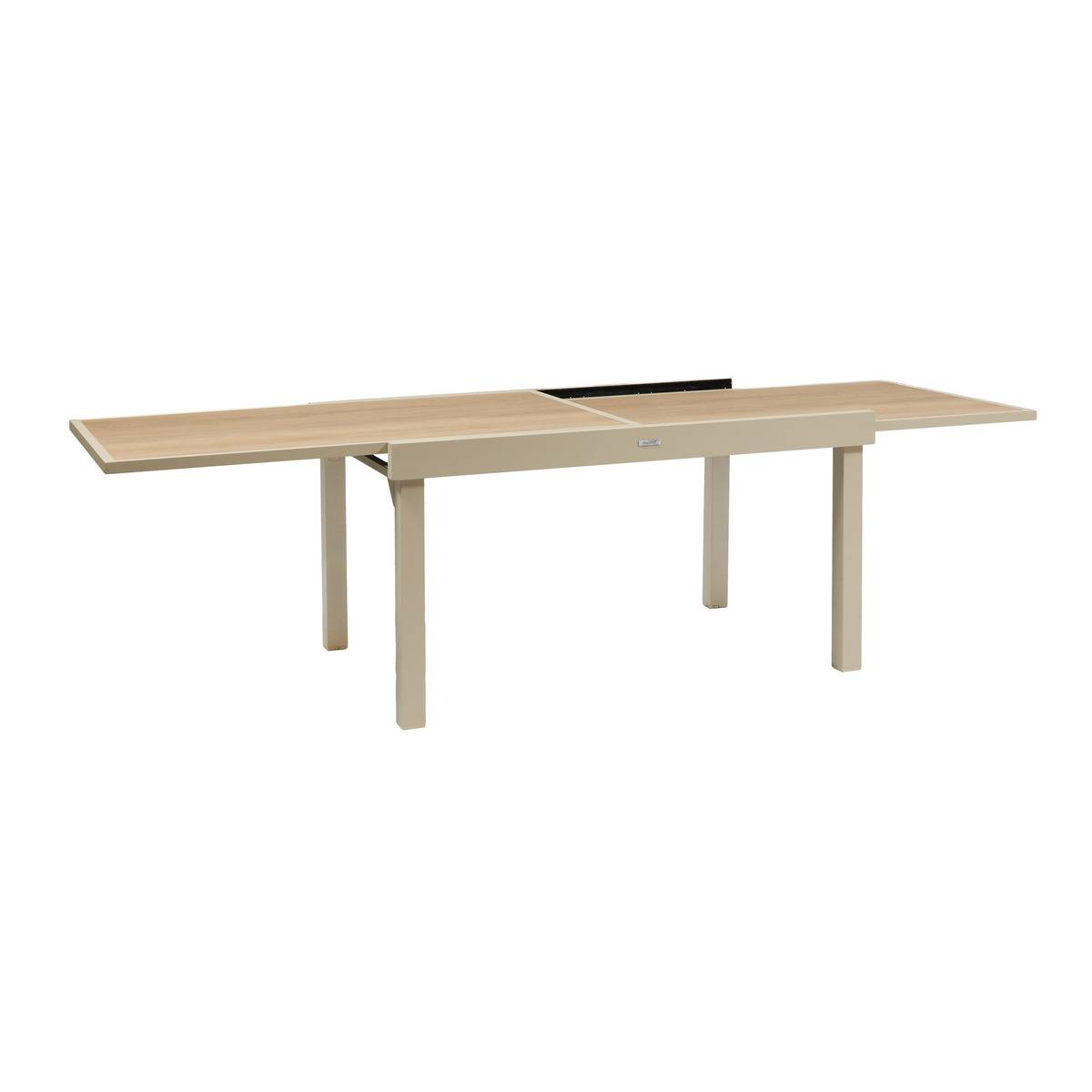 Table de jardin extensible rectangulaire en Verre Beige 10 places - 5