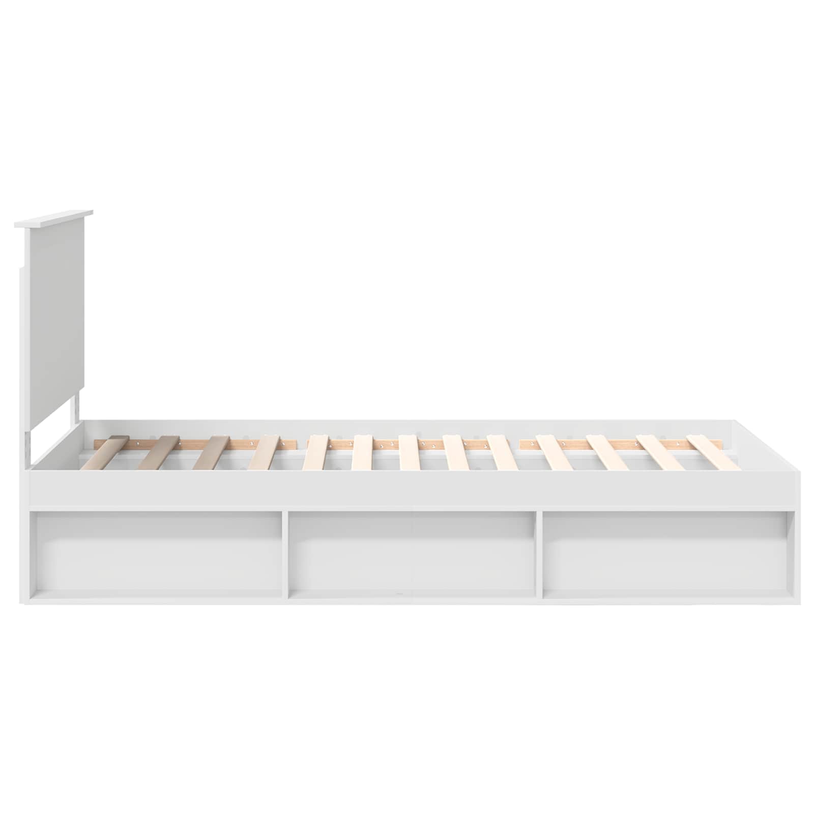 Cadre de lit en bois de pin massif blanc, pour la chambre, 100 × 200 cm - 8