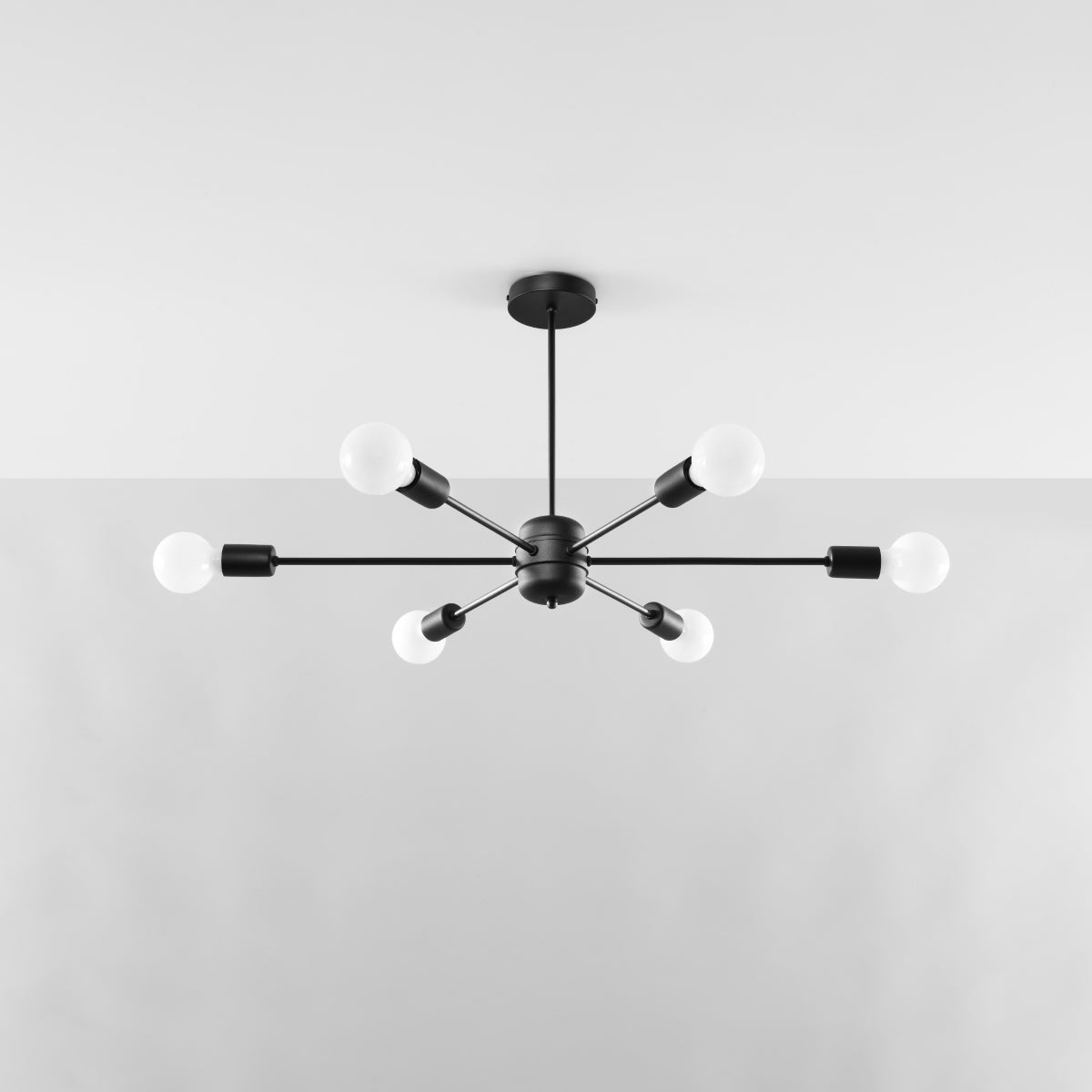 Żyrandol LINGORO 6 czarny LED 4000K - 86.5x68x46cm Sollux