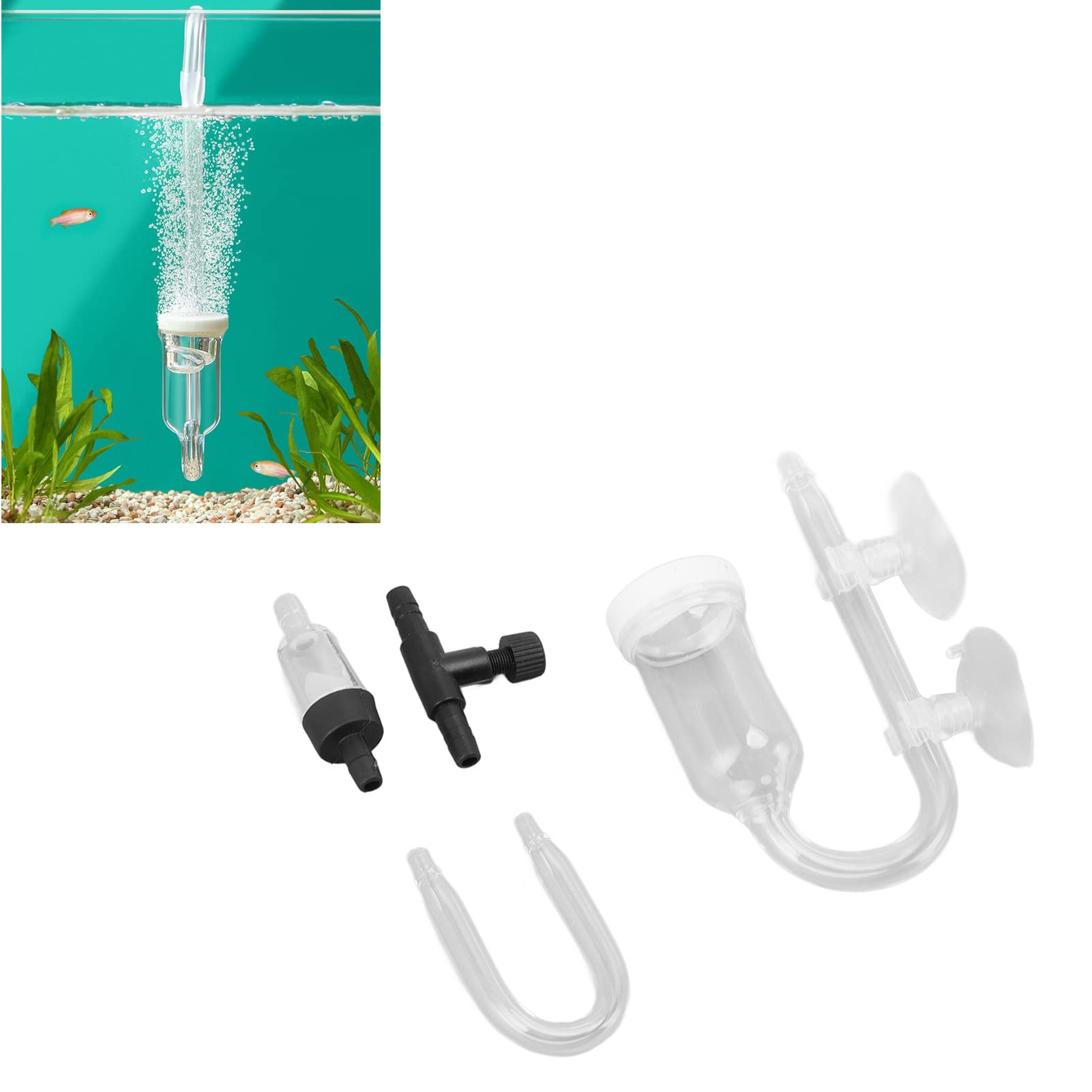 Tubo Diffusore CO2 A Forma Di U In Vetro Trasparente Per Acquario E Idroponica, Accessorio Per Pesci