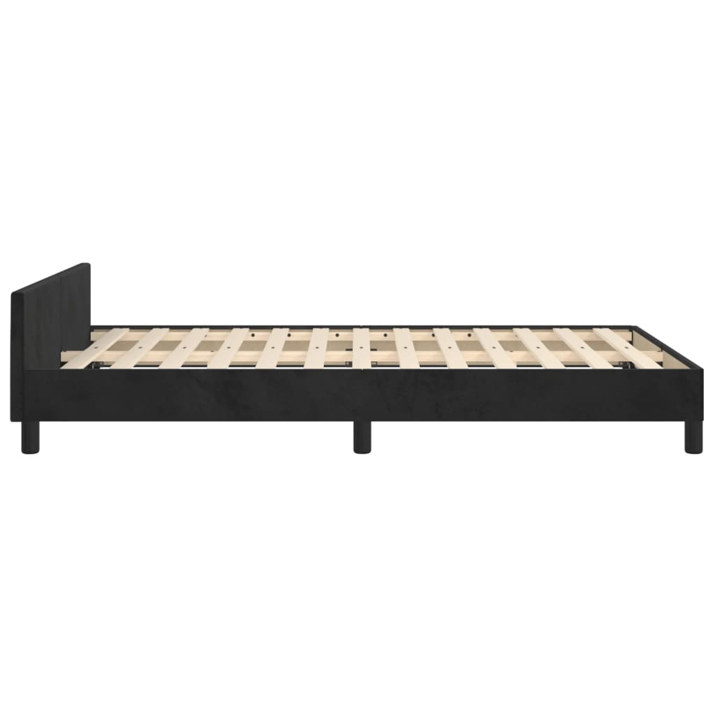 Cadre de lit sans matelas noir 120 x 190 cm velours - 7