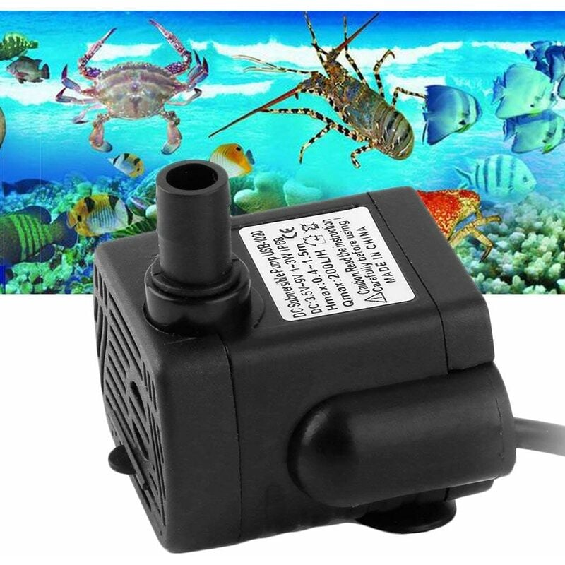 Pompe à eau ultra silencieuse 48 GPH [180 L/H] 3W, petit aquarium, étang, fontaine, pompe de table pour aquarium. - 4