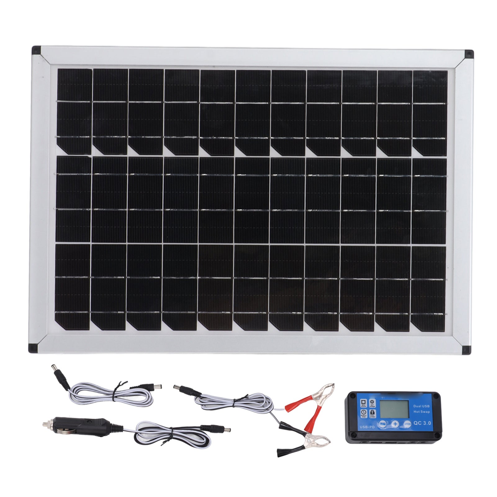 Alomejor Kit Panneau Solaire Monocristallin 18 W 18 V – Portable, Haut Rendement – Pour Lampadaires, Chargeurs, Camping