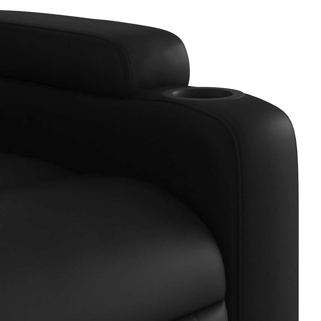 Fauteuil de Salon，Chaise，Fauteuil de massage inclinable noir similicuir - 9