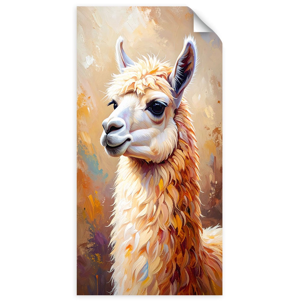 Plakaty samoprzylepne do salonu sypialni, Lama Zwierzę 60x120