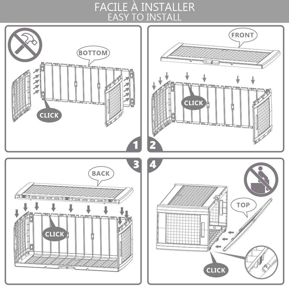 Cassapanca Contenitore da Esterno con Maniglie, 310 L, Antracite - 6