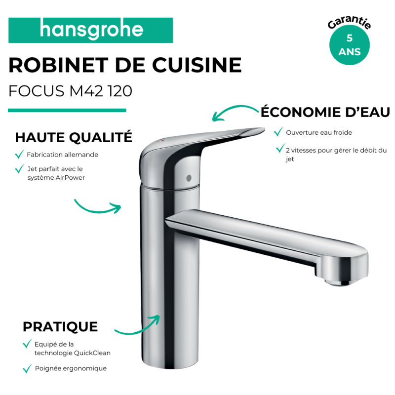 Rubinetto da cucina HANSGROHE Focus M42 120 CoolStart cromato + detergente Briochin - 2