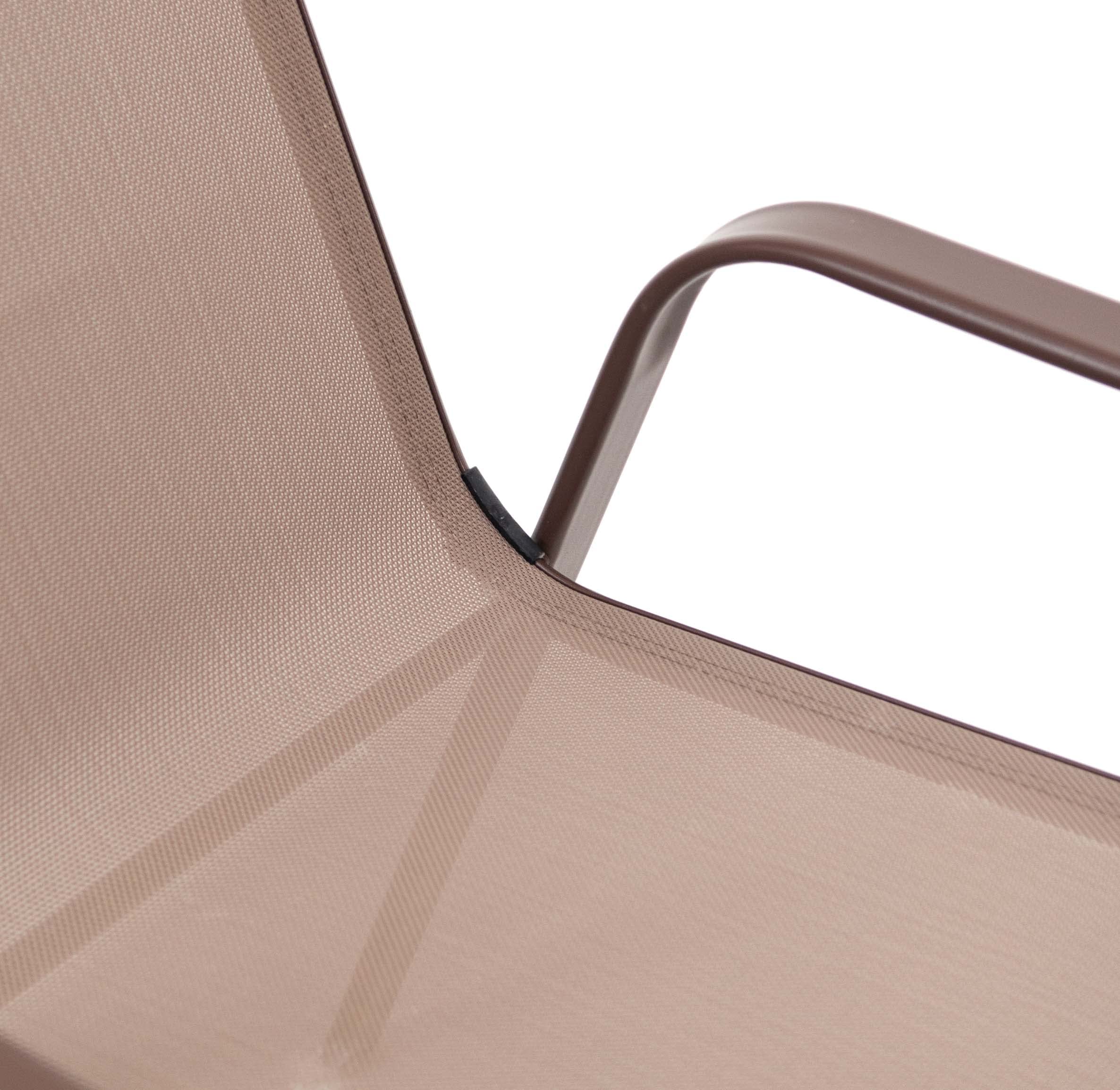 Pack de 2 Sillas de Metal con Lona Apilables para Jardín - Marrón - 6