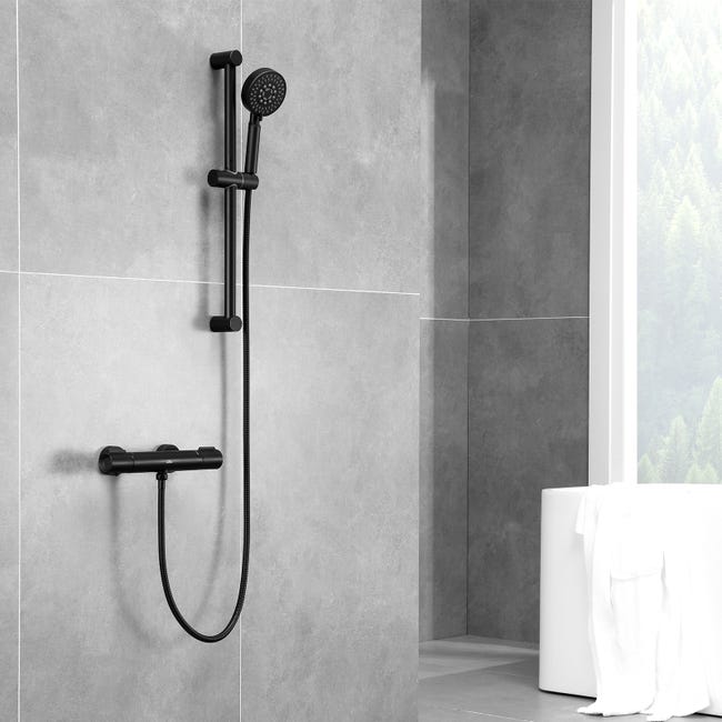 Mitigeur Bain-douche Thermostatique En Inox Bordeau Noir - Robinet de Mitigeur Bain-douche Thermostatique En Inox Bordeau Noir - Robinet de