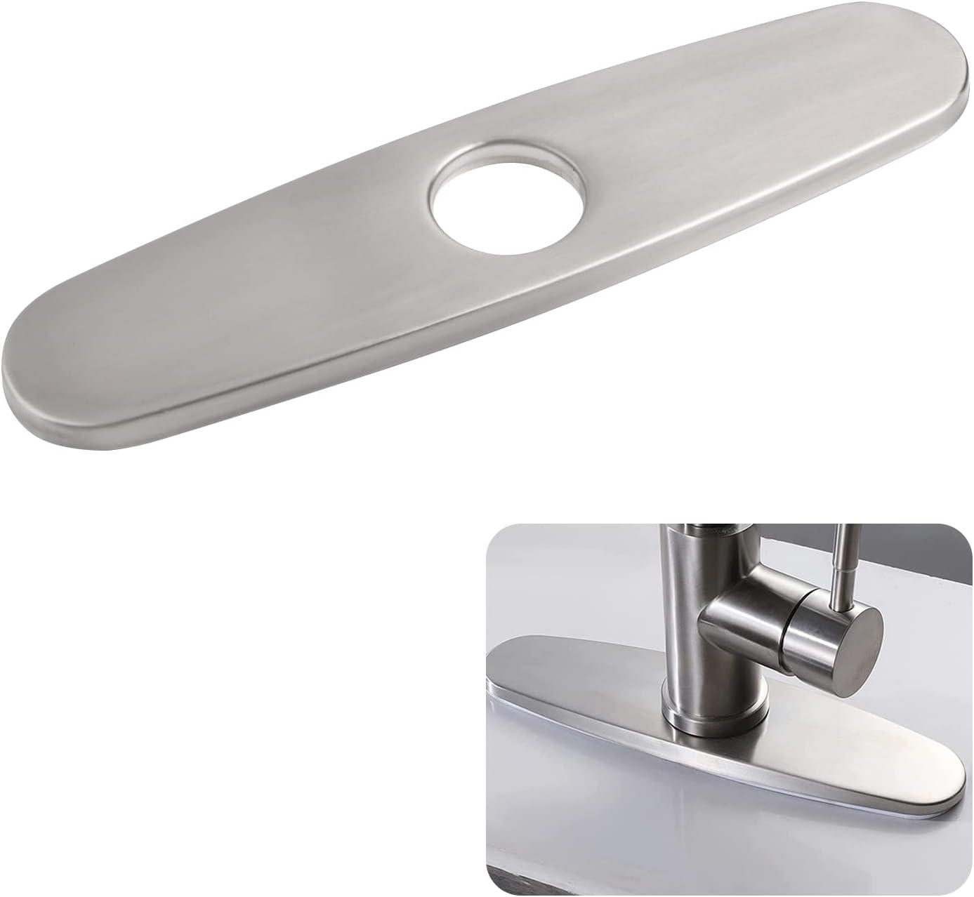 Placca Per Rubinetto CM Coperchio Per Foro In Acciaio Inossidabile Spazzolato Placca Per Ponte Rubinetto Cucina Placca Copertura Foro Singolo Lavello | Leroy Merlin