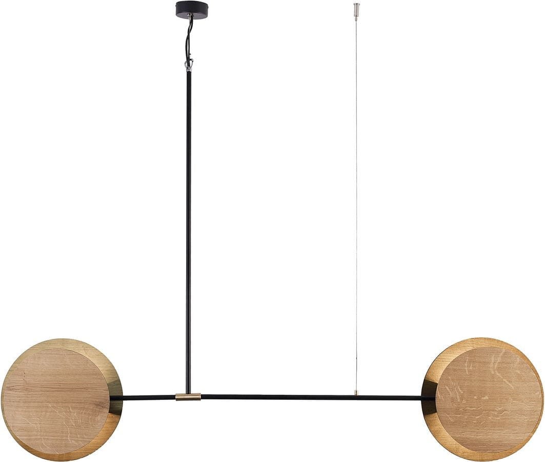Lampa wisząca Minimal czarna-naturalne drewno 2xE27x40W wym: 115 x 130 x 9 cm metal Nowodvorski Lighting
