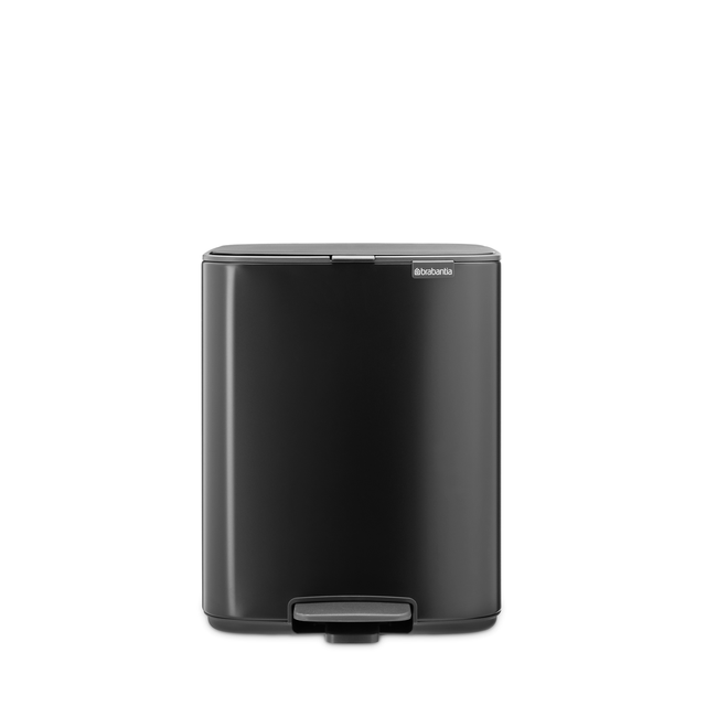 Brabantia Poubelle à Pédale Bo, 12 litres, Fermeture Soft Close, Seau intérieur en plastique - Matt Black