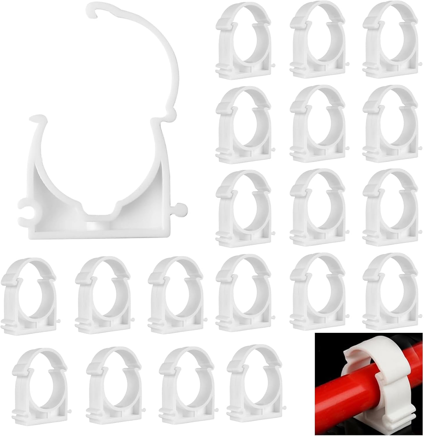 Plastikowe zaciski do rur, 20 sztuk, zaciski do węży, średnica wewnętrzna 32 mm, szybkozłączki do węży, zacisk do węży