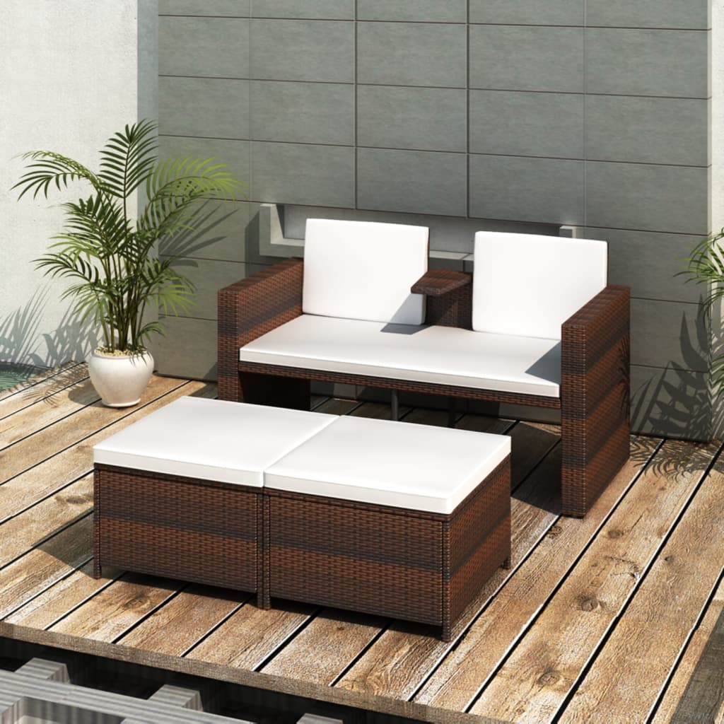 Salon bas de jardin en Résine Multicouleur 2 personnes - 2